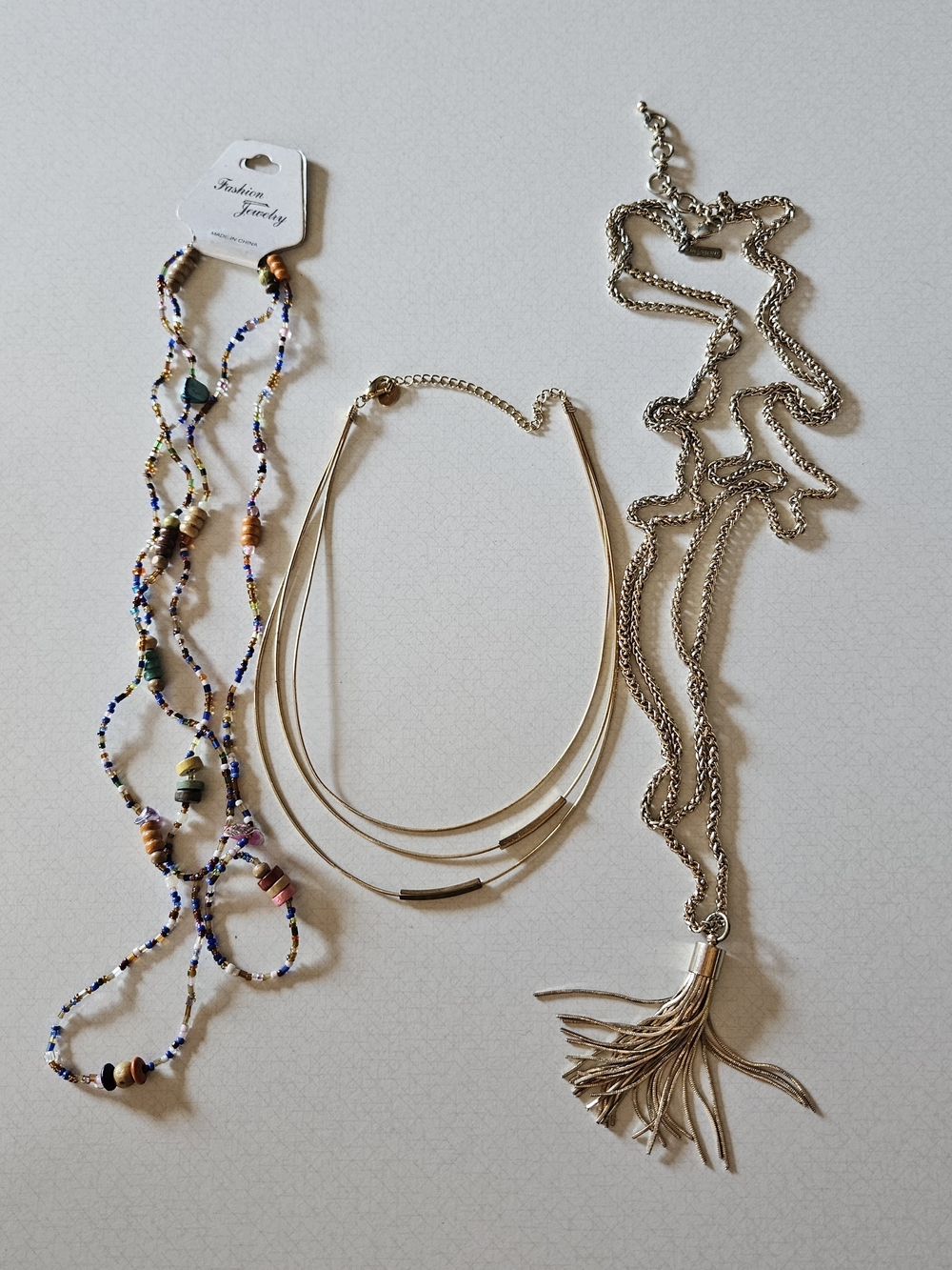 Fashion Jewelry Multicolor Beaded & Gold Layered Necklaces